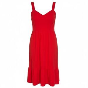 Ava & Viv Sleeveless Sweetheart Neck Tiered Midi Tank Dress Red Size 3X